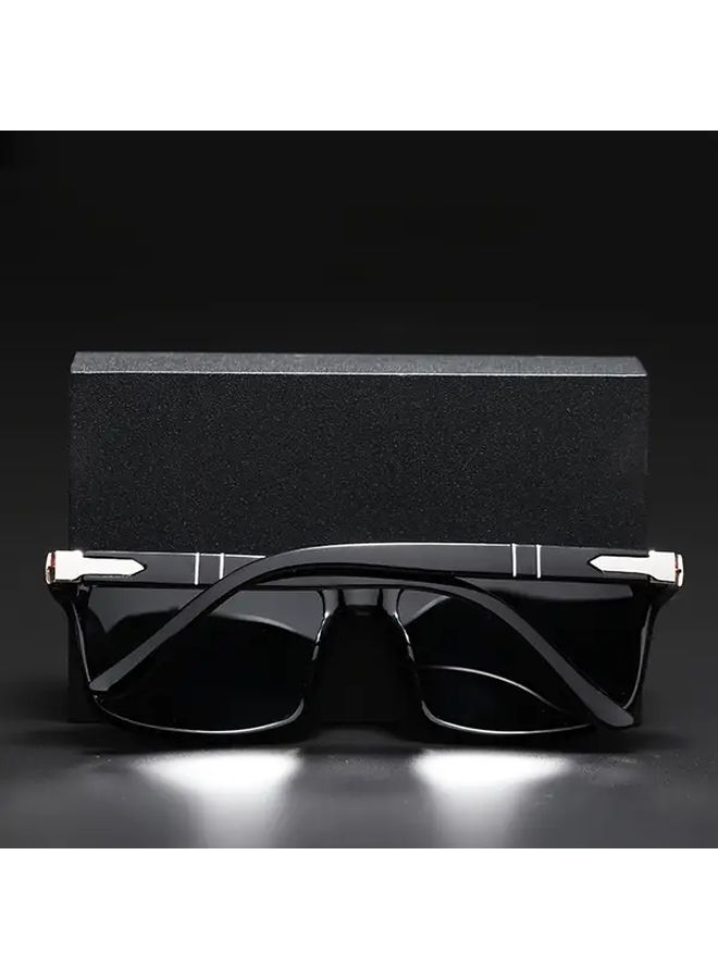 Bright Tea Full Gray Square Glasses Trendy Men PC Frame Travel Photo Props - Image 3