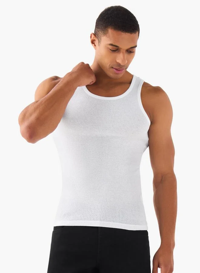 سبلاش فيڤ Men Ribbed Cotton Vest - Pack of 3