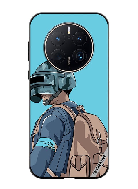 Protective Case Cover For Huawei Mate 50 Pro Helmet And In Military Uniform Design Multicolour