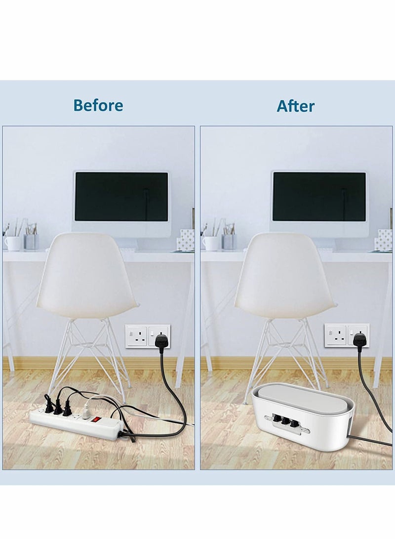 Cable Management Box, Wire Organizer Floor Cable Organizer Box, Cord Organizer to Hide Conceal Power Strips and Electrical Cords from TV Computers Desk, Hide Wires to Keep Tidy for Home Office - Image 3