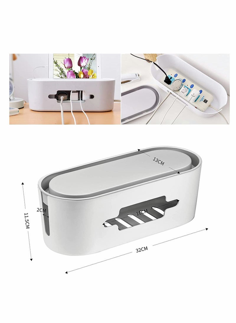 Cable Management Box, Wire Organizer Floor Cable Organizer Box, Cord Organizer to Hide Conceal Power Strips and Electrical Cords from TV Computers Desk, Hide Wires to Keep Tidy for Home Office - Image 4