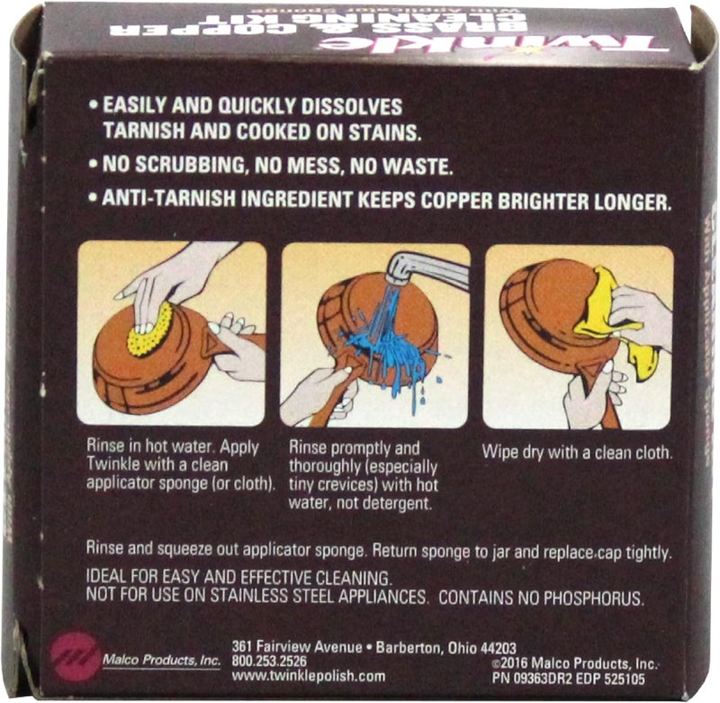 Twinkle Brass & Copper Cleaning Kit with Applicator Sponge - 4.4 oz - Image 2