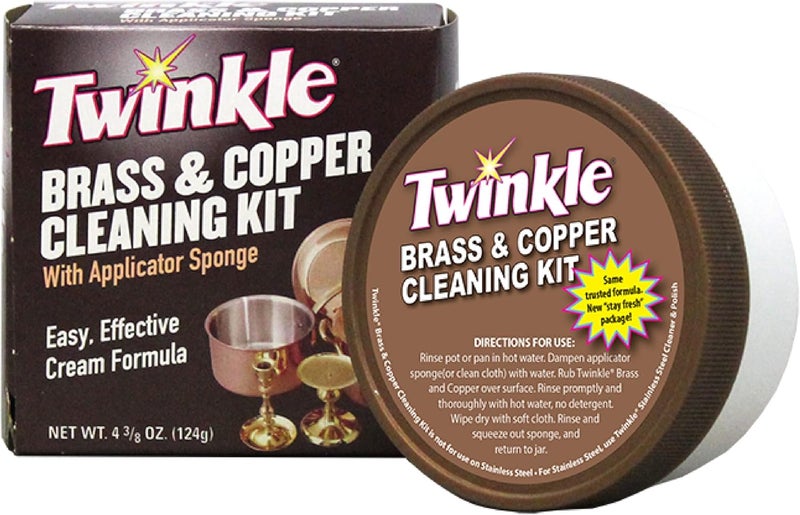Twinkle Brass & Copper Cleaning Kit with Applicator Sponge - 4.4 oz - Image 1