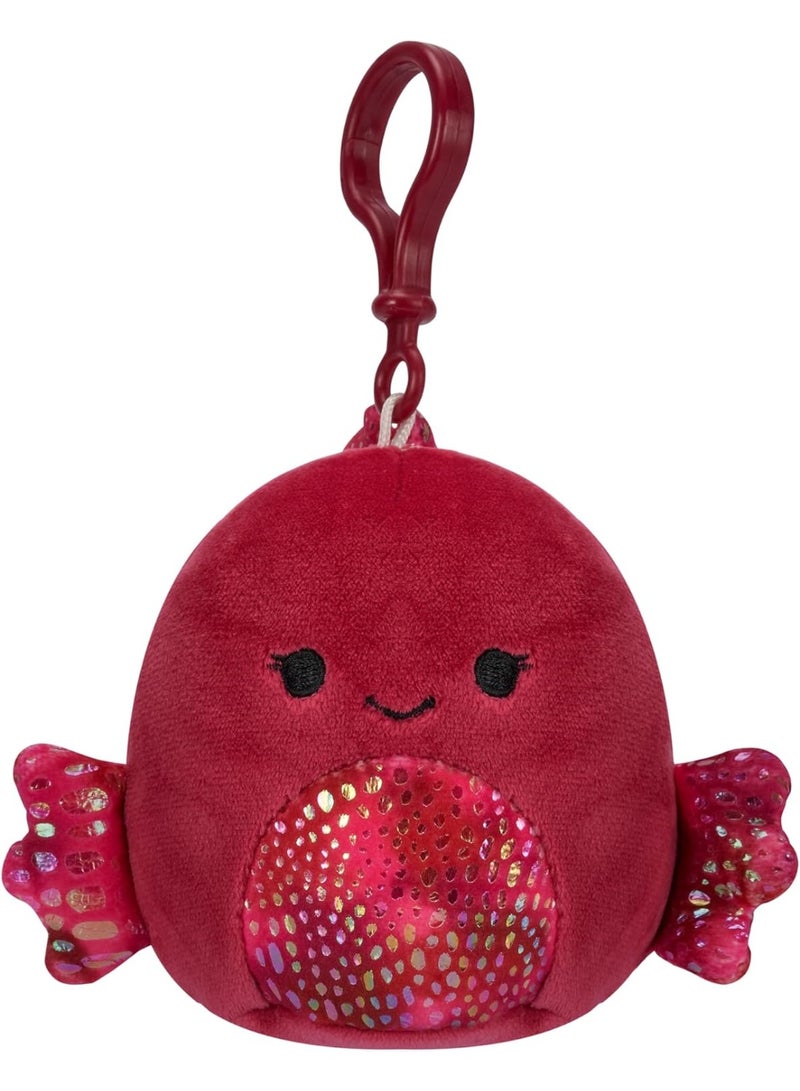 Squishmallows 3.5-Inch Clip-On Barella the Betta Fish Plush Toy - Image 1