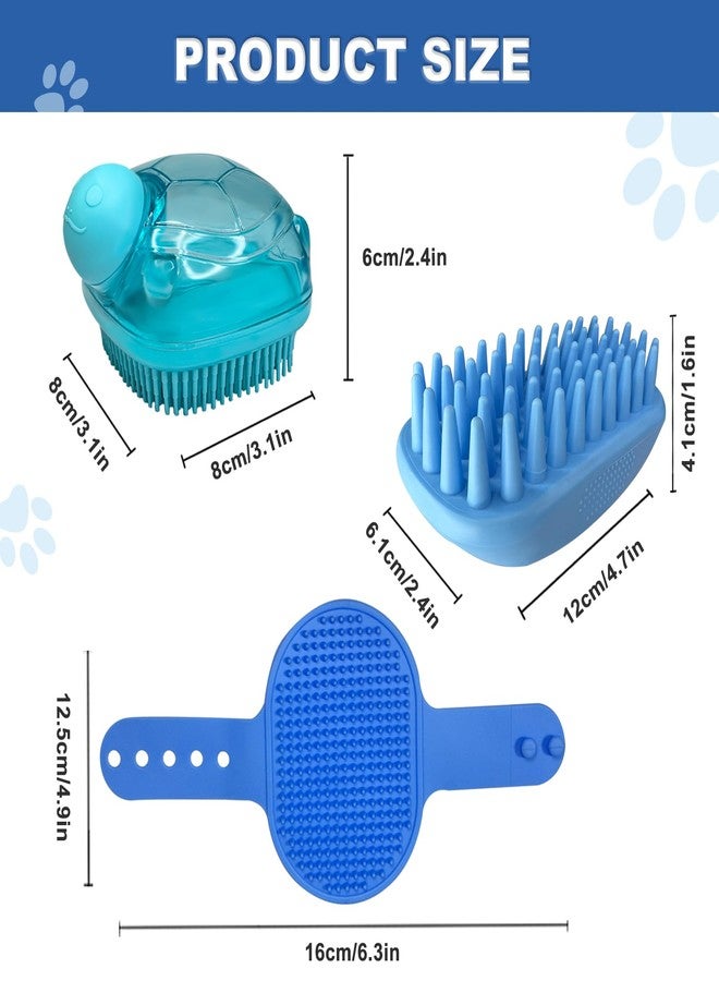 IDQQUQQ 3PCS Dog Bath Brush, Dog Shampoo Brush, Dog Scrubber for Bath,Dog Bath Products are Suitable for Short, Long haired Dogs, Cats, Large Dogs, and Small Dogs - Image 2