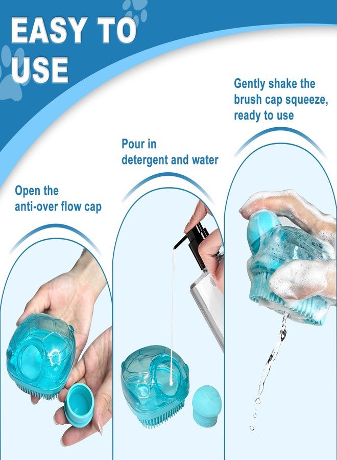 IDQQUQQ 3PCS Dog Bath Brush, Dog Shampoo Brush, Dog Scrubber for Bath,Dog Bath Products are Suitable for Short, Long haired Dogs, Cats, Large Dogs, and Small Dogs - Image 3