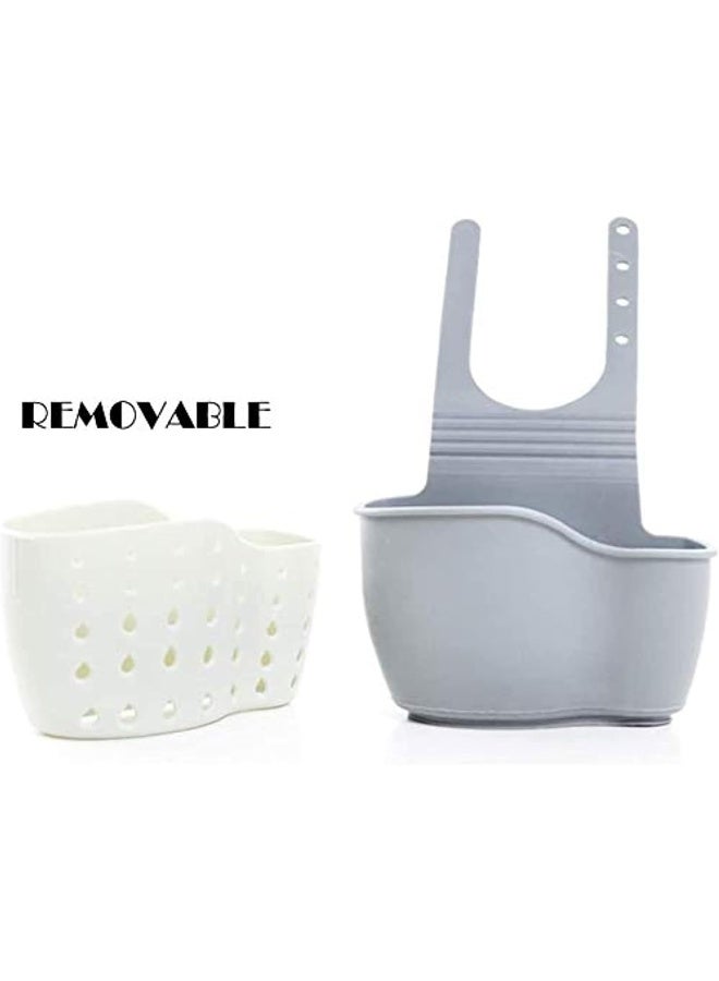 SKY-TOUCH Sink Caddy Sponge Holder, Kitchen Sink Storage Basket Hanging Bag Basket Organizer for Sponges Soaps and Cleaning Brushes Sink Accessories - Image 4