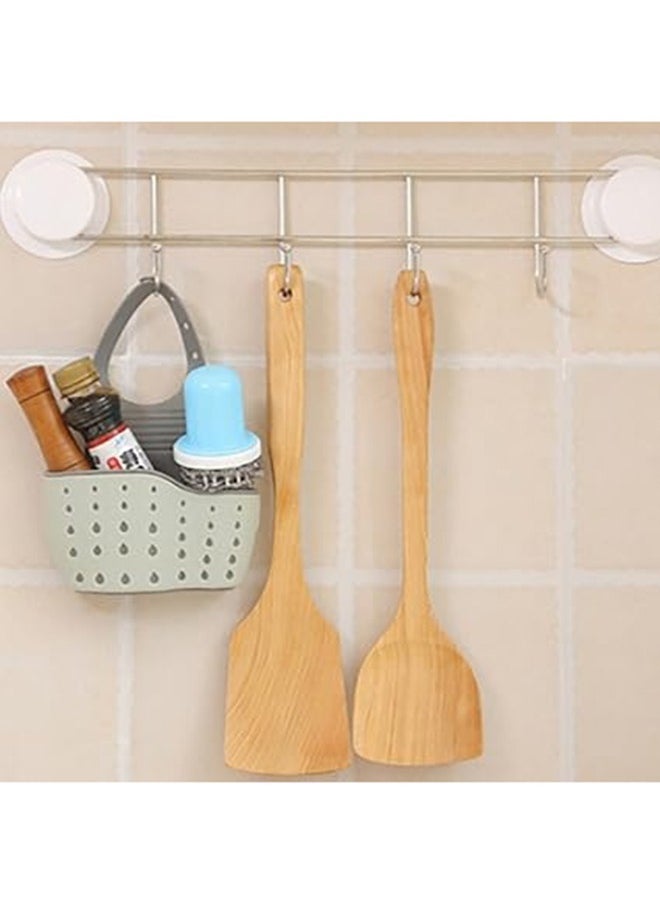 SKY-TOUCH - Sink Shelf Soap Sponge Drain Rack WhiteGrey 245centimeter - Image 1