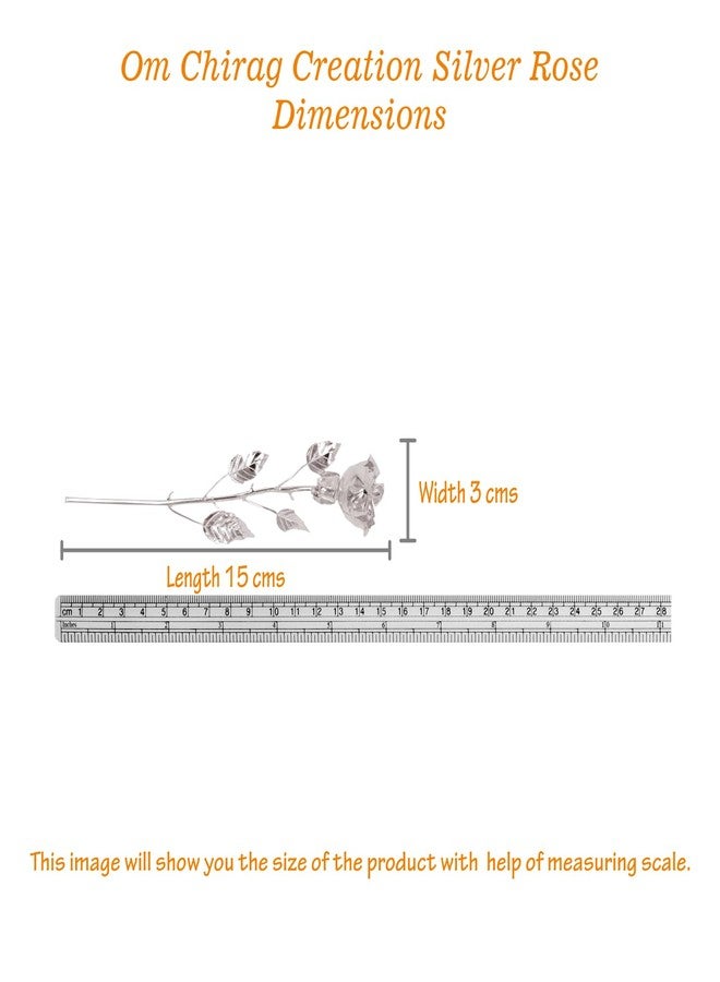 OM CHIRAG CREATION Sterling Silver Artificial Rose Flower for Gifting- 90%-92.5% Pure - Image 4
