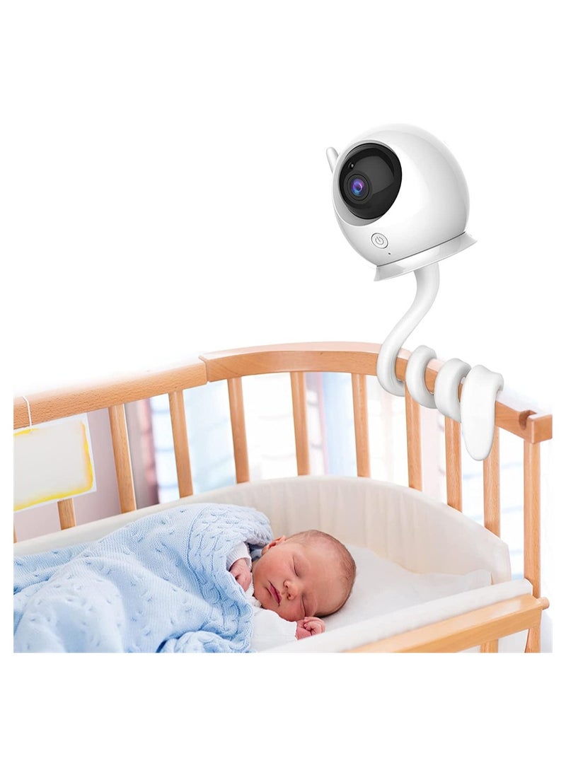 SYOSI - Baby Monitor Mount Shelf, Flexible Camera Stand for Nursery Baby Monitor Crib Holder, Compatible with Most Universal Monitors Camera, Versatile Twist Mount Without Tools or Wall Damage (White) - Image 1