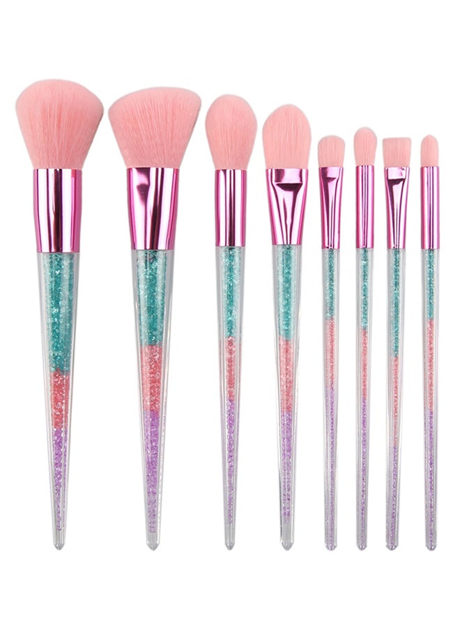 طقم فراشي مكياج إحترافية مكون من 8 قطع متعدد الألوان - Image 2