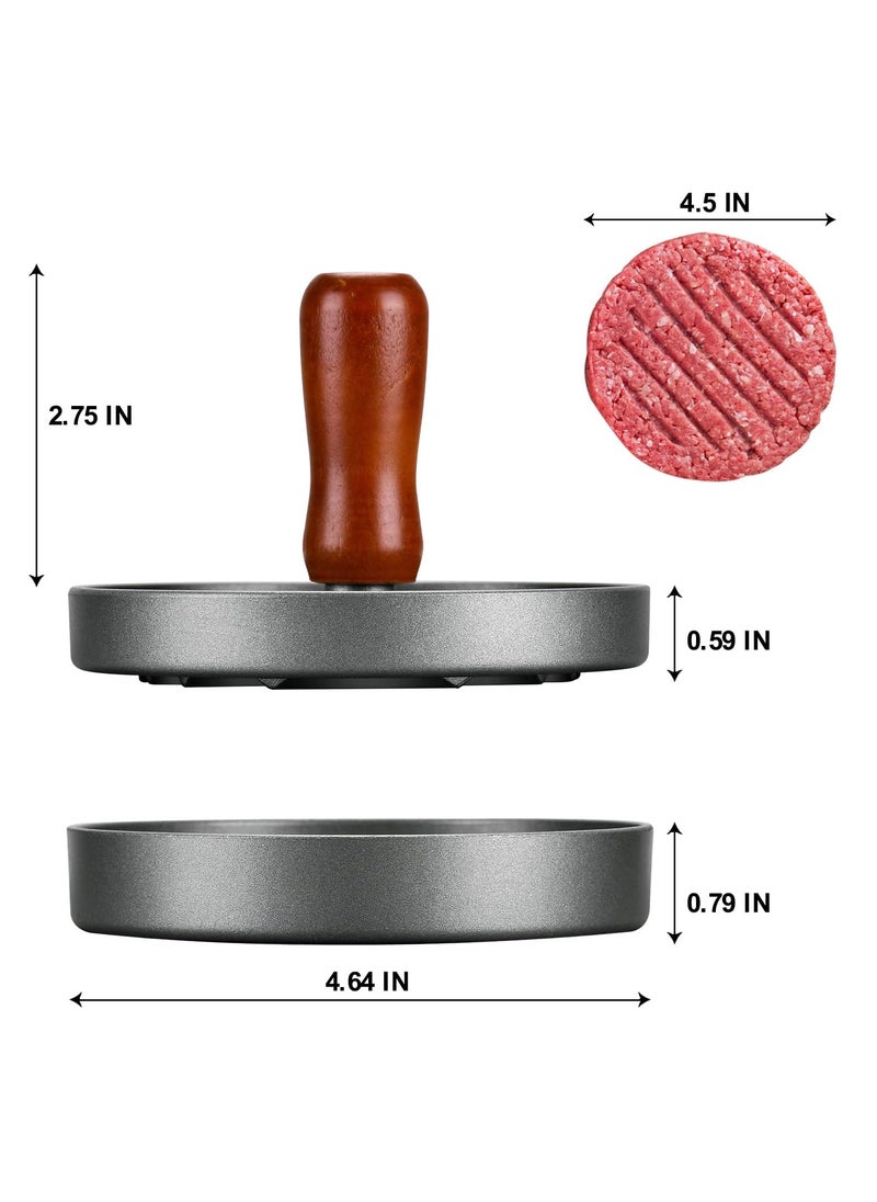 Arabest - Burger Press Patty Maker Stainless Steel Hamburger Mold Non-Stick with 100 Patty Papers - Image 1