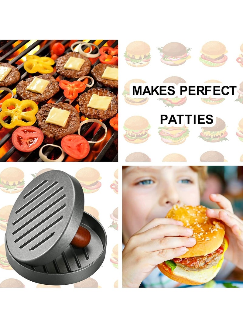 Arabest - Burger Press Patty Maker Stainless Steel Hamburger Mold Non-Stick with 100 Patty Papers - Image 1