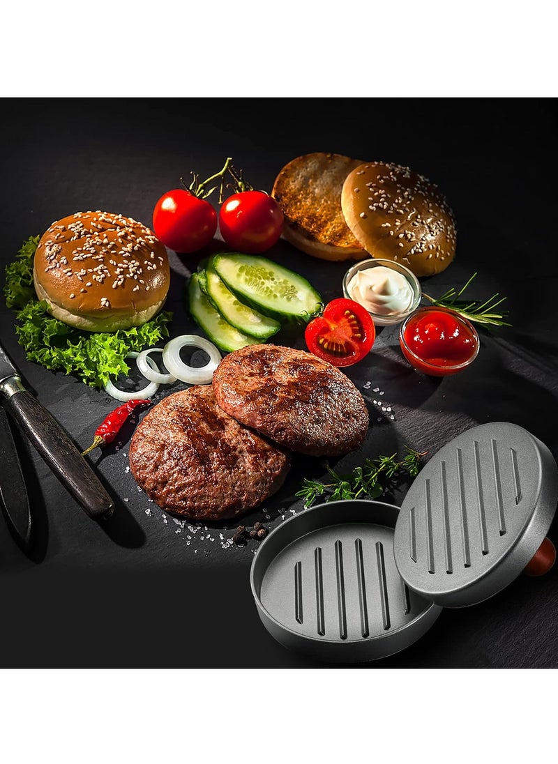 Arabest - Burger Press Patty Maker Stainless Steel Hamburger Mold Non-Stick with 100 Patty Papers - Image 1