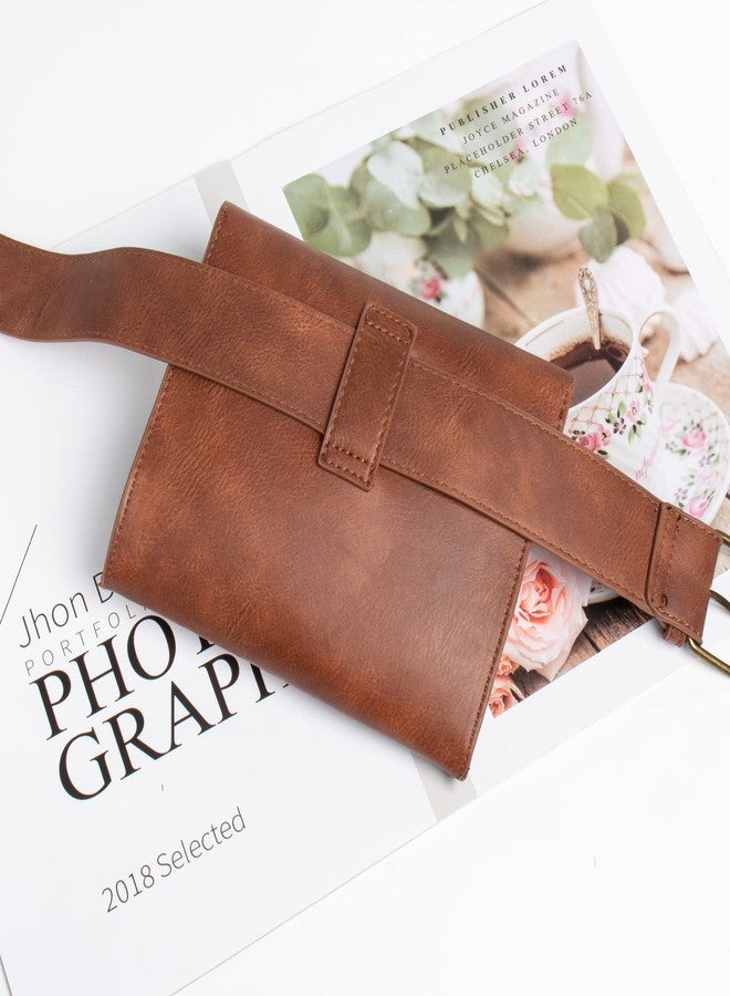 SUMGOGO Belt Pouch Waist Bag Fanny Pack Medieval Vintage Leather Pouch Cellphone Holder Holster Carry Belt Purse Pocket Casual Hiking Festival Renaissance Faire Costume Props Travel Wallet, H2-Brown, - Image 3