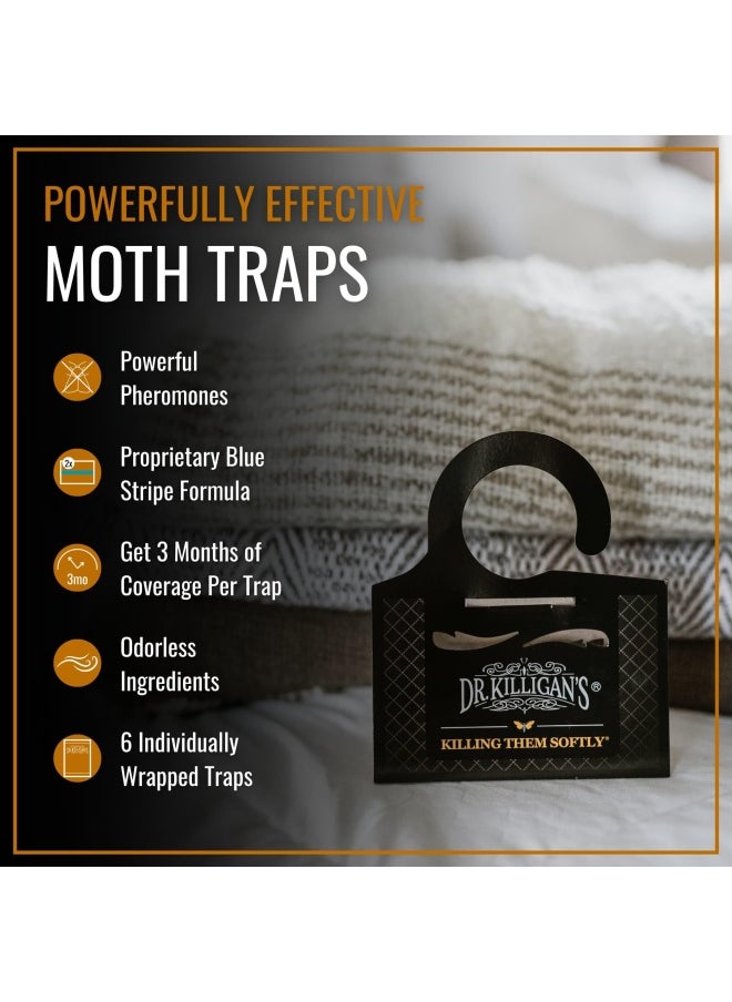 Premium Clothes Moth Traps with Pheromones Prime Non-toxic Clothing Moth Trap With Lure for Closets Moth Killer Treatment  Prevention Case Making and Web Spinning Moth 6 Black