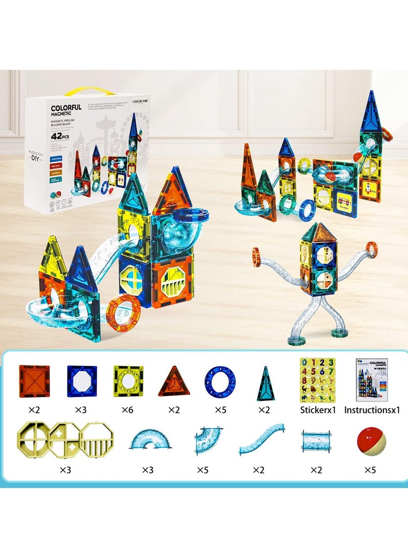 Generic Magnetic Toys for Toddlers, Preschool Building Blocks, Log (42 Pieces), Plastic  - Image 2