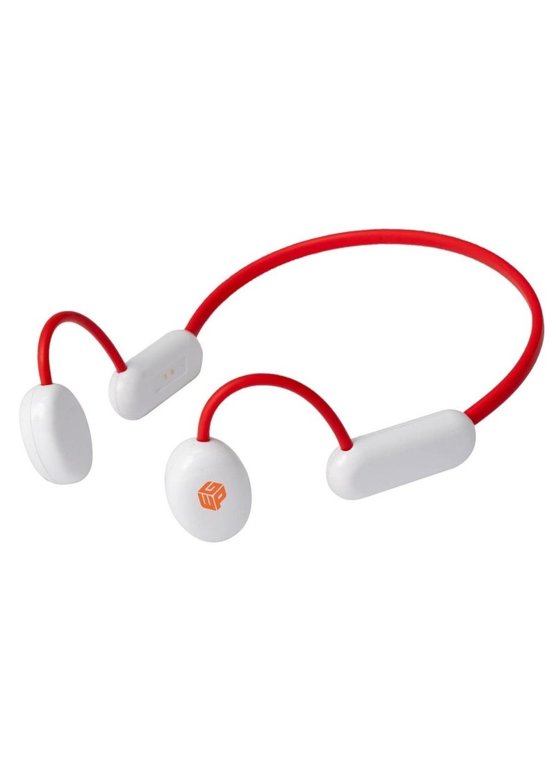 Captaintech Bone Conduction Headphones, Kids Headphones, Wireless Bluetooth Open-Ear Air Conduction Headphones with Microphone, IPX4 Waterproof, 12H Playtime Headset, for Home School Sports (Red) - Image 1