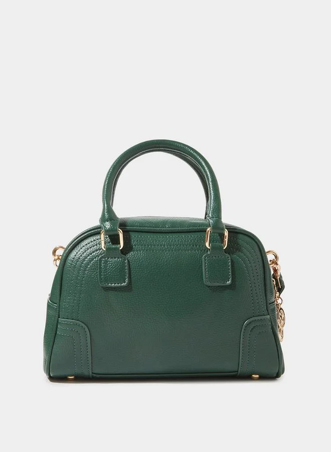 ستايلي Green Structured Zip Closure Textured Shopper Bag