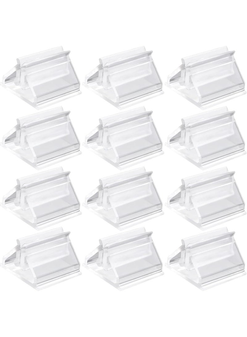 SYOSI Place Card Holders, Small Plastic Wedding Table Sign Stands, Photo and Memo Display Stands, Game Card Holders, Party Favor Stands for Photos, Memos, Table Decorations, Clear, 48 Pieces - Image 1