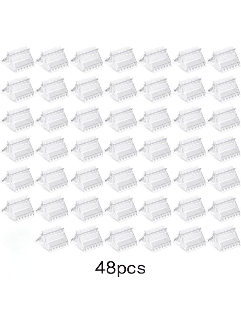 SYOSI Place Card Holders, Small Plastic Wedding Table Sign Stands, Photo and Memo Display Stands, Game Card Holders, Party Favor Stands for Photos, Memos, Table Decorations, Clear, 48 Pieces - Image 2