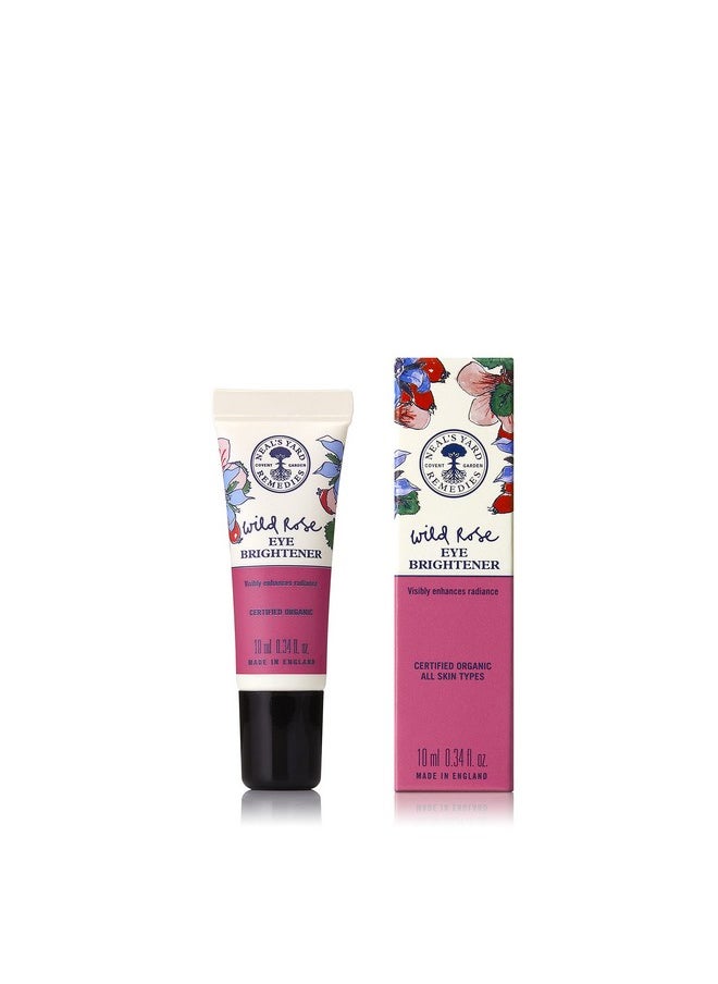Neal's Yard Remedies - Wild Rose Eye Brightener | Eye Cream For Dark Circles And Puffiness With Hyaluronic Acid | Certified Organic Eye Cream | Vegan Eye Cream | 0.34 Fl.Oz. - Image 1