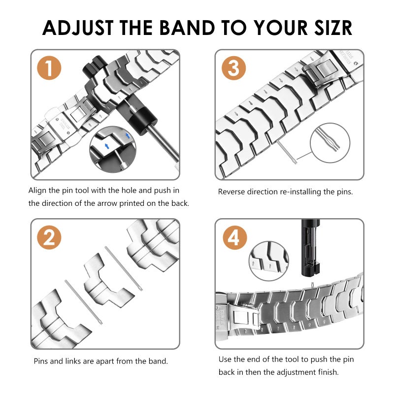CHANCHY Stainless Steel Band for Apple Watch Band Apple Watch Ultra 3/2/1 Band 49mm, Series 11/10 46mm, 9/8/7 45mm, SE3/SE2/SE 6/5/4 44mm, 3/2/1 42mm, Metal Strap with Folding Clasp for Men - Image 5