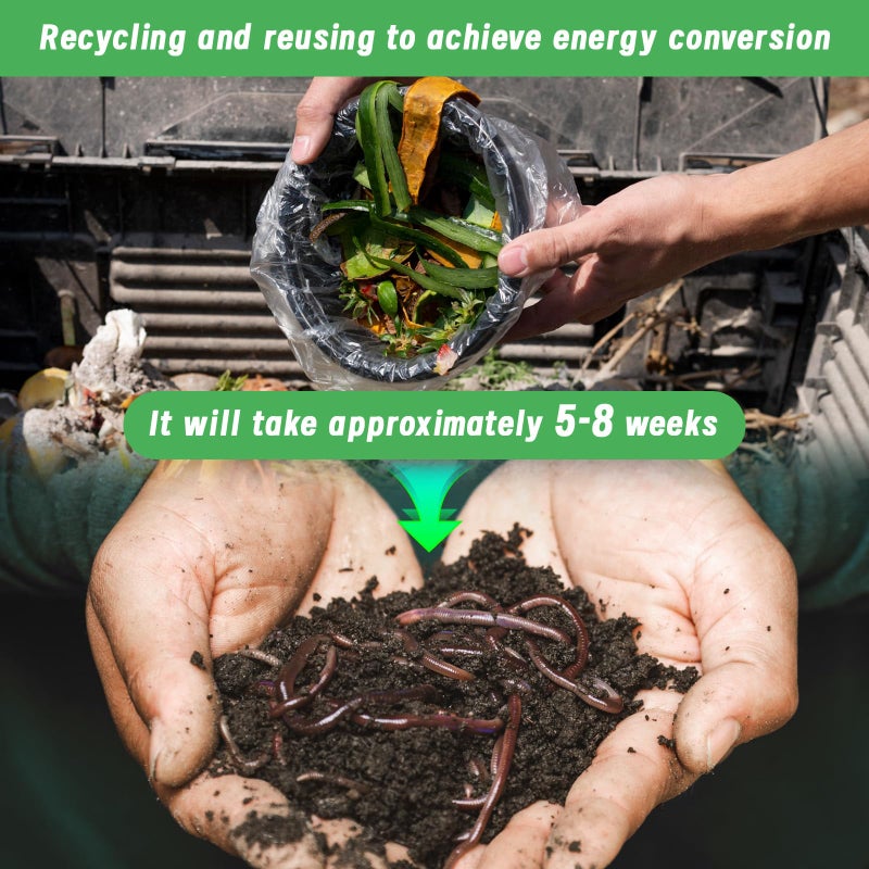 EcoBrisa 2pack Underground Worm Composting Bin, Metal Compost Bin for Recycling Kitchen Food Waste, Outdoor Worm Compost Bin with Holes and Lid Use in Outdoor Garden Vegetable Patch Backyard - Image 5