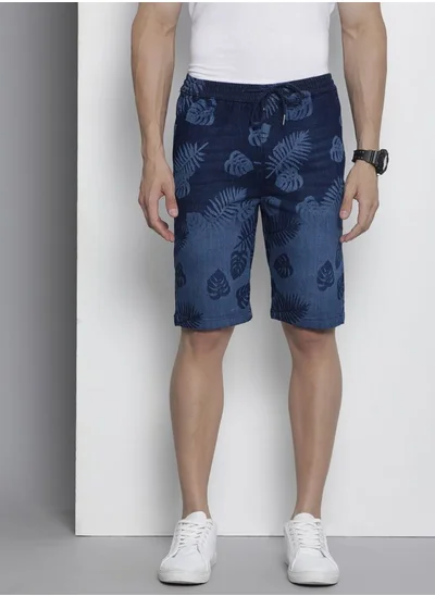 The Indian Garage Co Men Regular Fit Solid Mid-Rise Denim Shorts