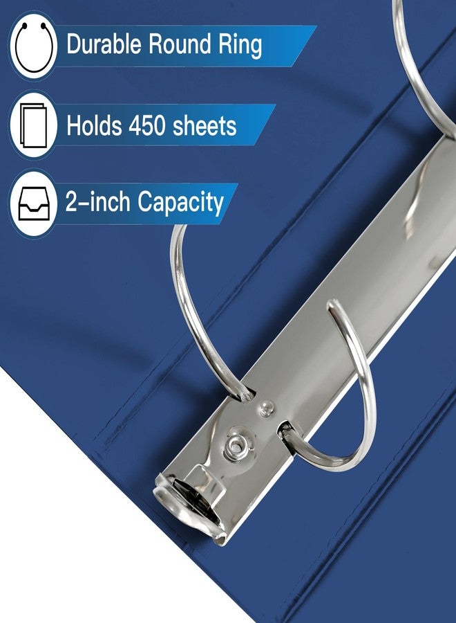 SUIN Premium 3 Ring Binder with 2 Interior Pockets, Heavy Duty Binders Holds US Letter Size 8.5'' x 11'' Paper - Versatile Binders for Office, Home, and School Use, 6 Pack (White) (2-inch Bright Colors) - Image 3
