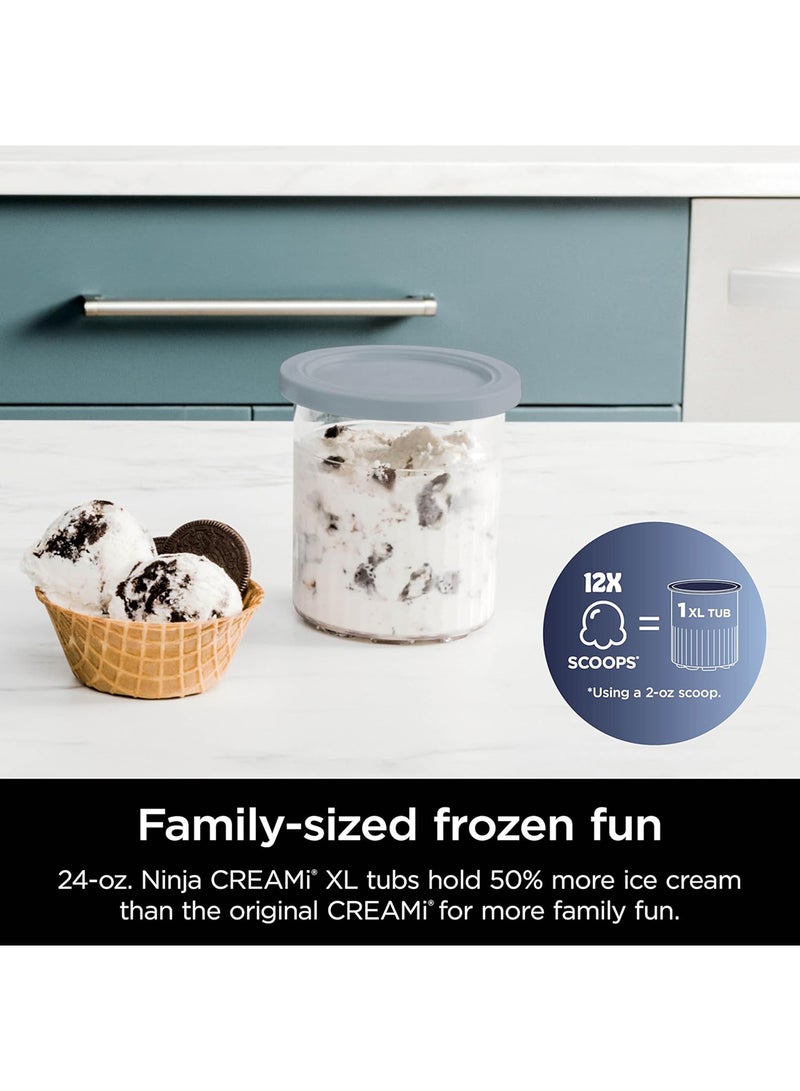 نينجا صانعة الآيس كريم والمأكولات المجمدة CREAMi Deluxe 11 في 1، للثلج، والميلك شيك، والمشروبات والمزيد، 11 برنامج، مع 2 حاويات عائلية XL، مثالية للأطفال، 2 كوارت - Image 5