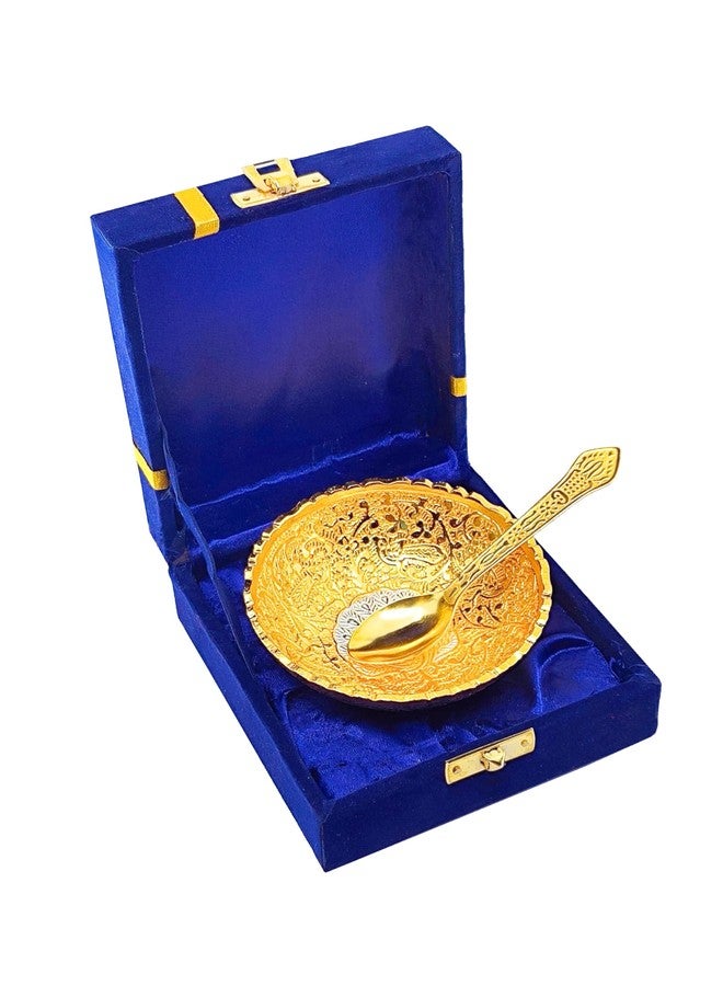 NOBILITY Silver Plated Bowl Spoon Set Light Weight with Blue Box Dessert Dry Fruits Serving Wedding Return Gifts Diwali Christmas Eid Friends Family Home Decoration Corporate Gift Items - Image 4