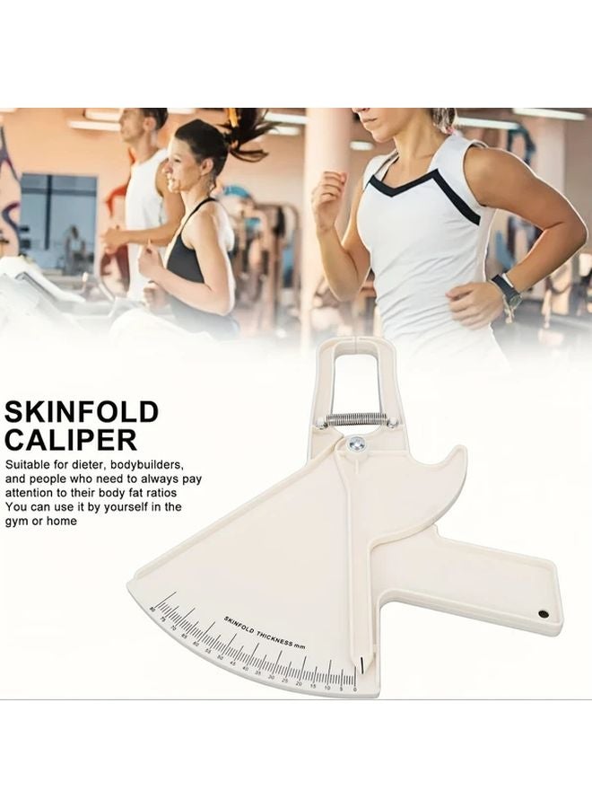 Black Professional Double Spring Body Fat Caliper Tape Measure for Fitness - Image 2