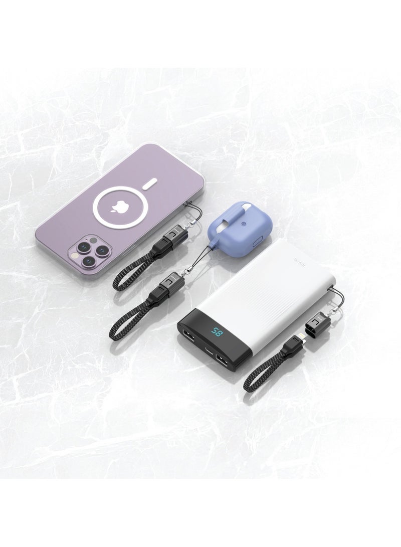 GREEN LION Lanyard Braided USB-C to Lightning Cable 30W / Fast Charging 15cm Cable / 480 Mbps Transfer Speed / Charge & Sync - Black - Image 2