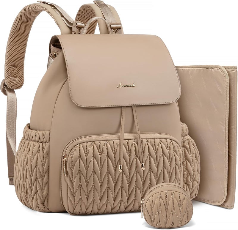 LOVEVOOK Khaki Diaper Bag Backpack - Image 1