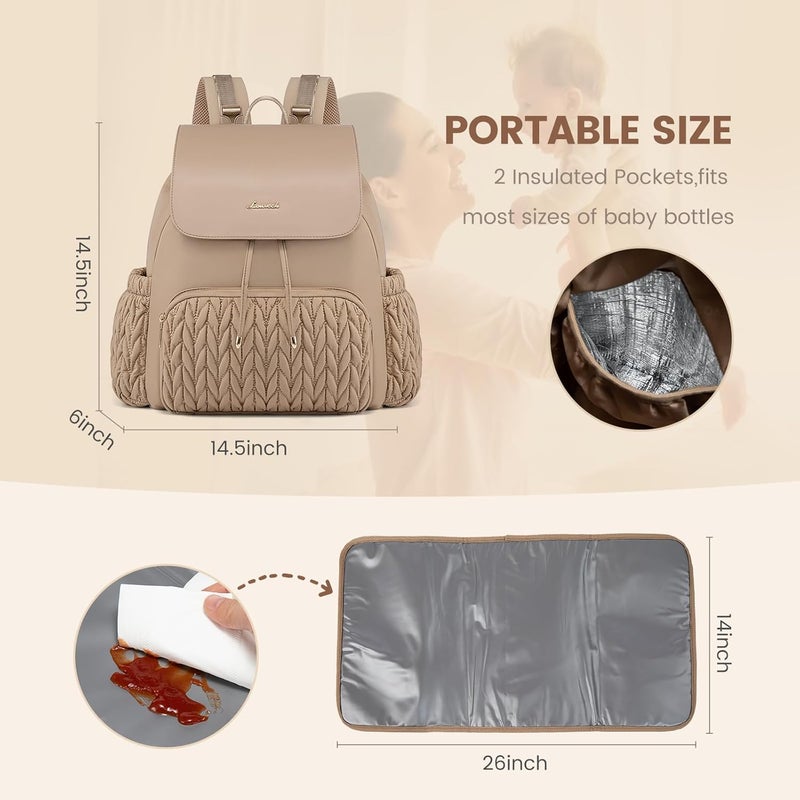 LOVEVOOK Khaki Diaper Bag Backpack - Image 5
