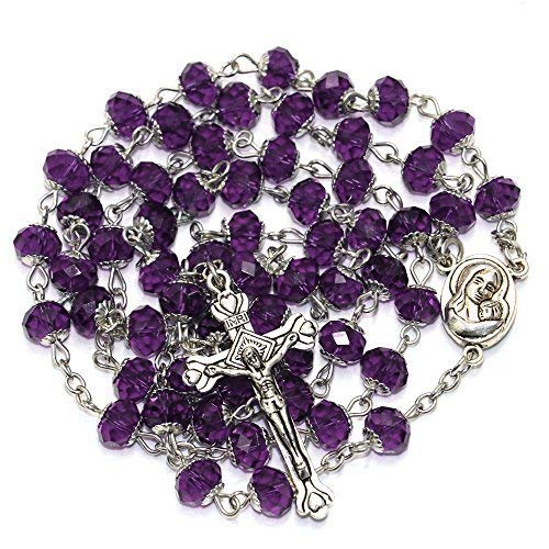 pys pys Rosary  Catholic Prayer Crystal Beads Crucifix6mm Beads 