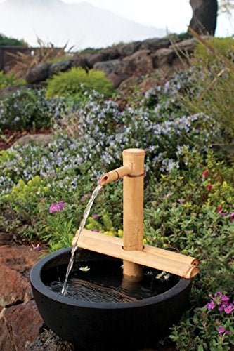 Bamboo Accents Zen Garden Water Fountain Kit - Adjustable Spout with Smooth Matte Finish, Includes Submersible Pump - Ideal for Indoor & Outdoor Use, Container Not Included (12" Adj Half-Rounds) - Image 4