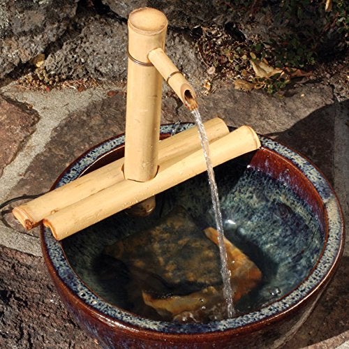 Bamboo Accents Zen Garden Water Fountain Kit - Adjustable Spout with Smooth Matte Finish, Includes Submersible Pump - Ideal for Indoor & Outdoor Use, Container Not Included (12" Adj Half-Rounds) - Image 2