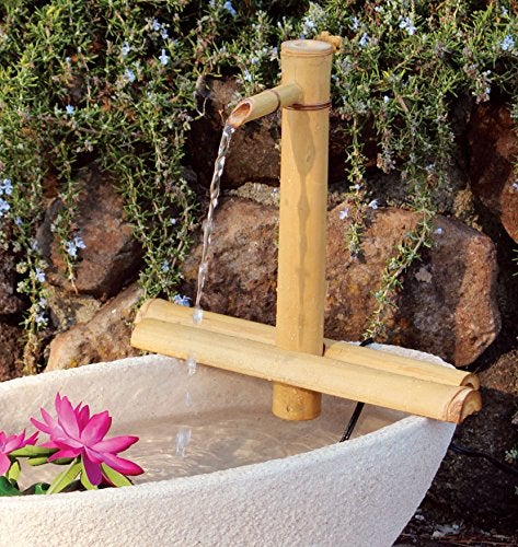 Bamboo Accents Zen Garden Water Fountain Kit - Adjustable Spout with Smooth Matte Finish, Includes Submersible Pump - Ideal for Indoor & Outdoor Use, Container Not Included (12" Adj Half-Rounds) - Image 5