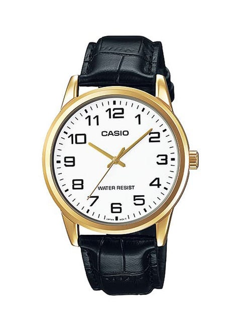 Leather Analog Watch MTP-V001GL-7BUDF