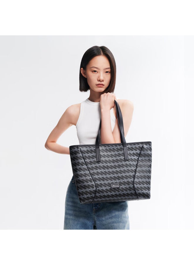 OMTO to New Black Truffle Zipper Tote Bag For Women, Large Capacity Bag, College Student Gift For Qixi Valentine's Day, Shoulder Bag - Image 2
