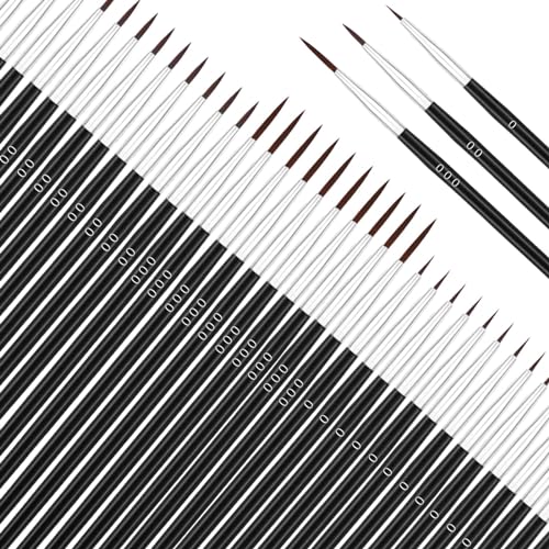 Anezus 60Pcs Thin Detail Paint Brushes Fine Tip Paint Brushes Set with 3 Size #000#00#0 Liner brush for Miniature 40k Model Crafts Watercolor Acrylics Oil - Image 1