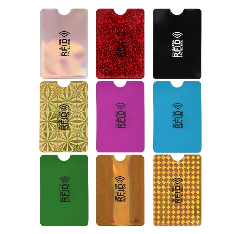 Molain Colorful RFID Card Holder, 9 Pieces RFID Blocking Sleeves Credit Card Sleeves Set RFID Identity Card Protector for Women Men - Image 1