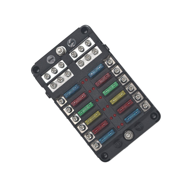 Modified Multi-Channel Fuse Box 12-Channel Positive And Negative Pole Car Boat Fuse Seat With Led Lamp Screw Insert Fuse Box - Image 5