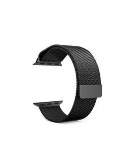 Stainless steel bracelet with magnetic closure, compatible with Apple Watch, size 38, black