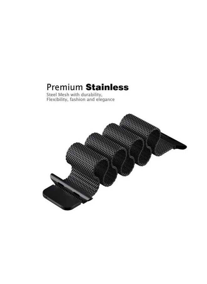 Generic - Stainless steel bracelet with magnetic closure, compatible with Apple Watch, size 38, black - Image 1