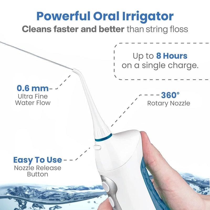 AquaSonic Home Dental Center Rechargeable Power Toothbrush & Smart Water Flosser - Complete Family Oral Care System - 10 Attachments and Tips Included - Various Modes & Timers (White) - Image 4