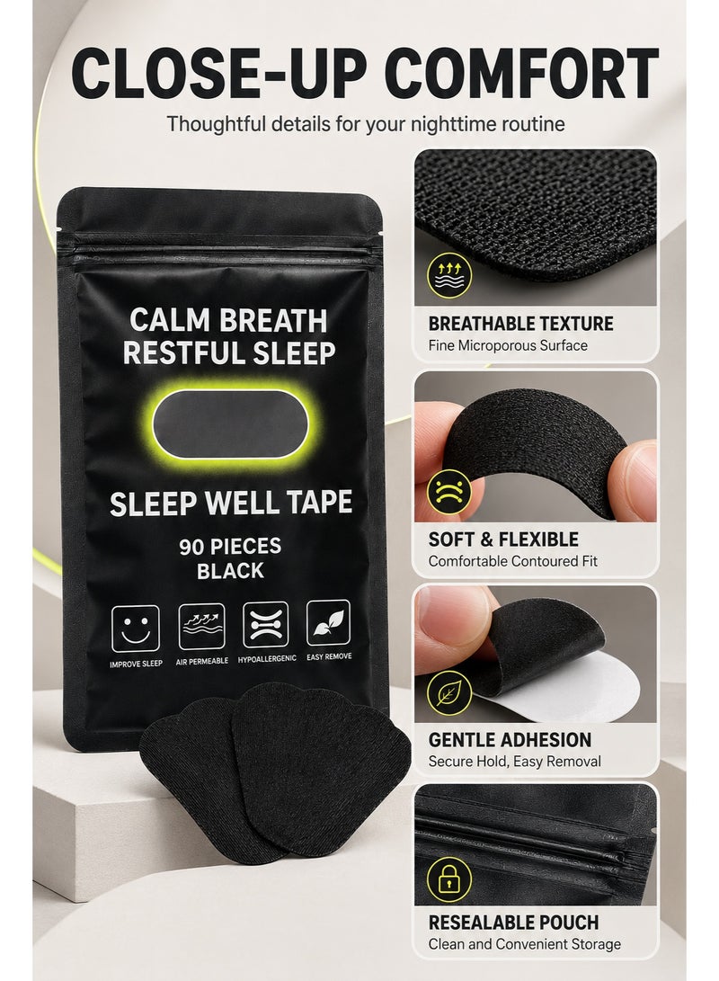 Sisily 90PCS Mouth Tape for Sleeping, Hypoallergenic Breathable Sleep Strips with Gentle Adhesive, Latex-Free Mouth Closure Patches for Nasal Breathing Support, Easy Removal, Home and Travel - Image 4