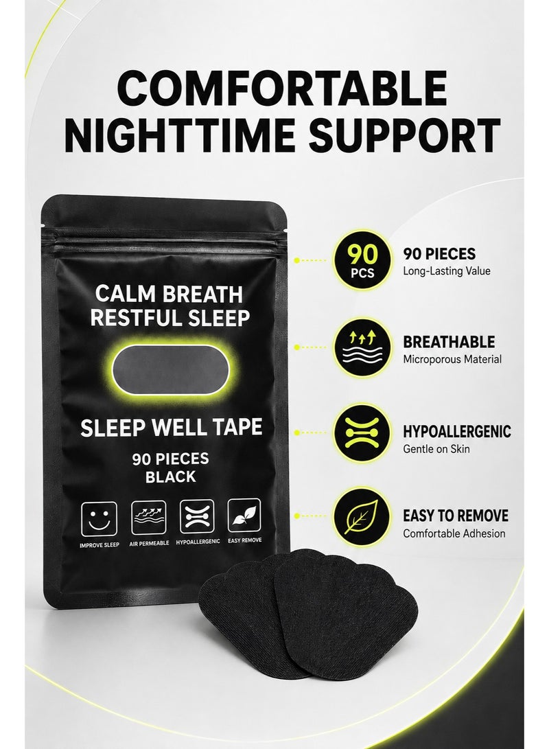 Sisily 90PCS Mouth Tape for Sleeping, Hypoallergenic Breathable Sleep Strips with Gentle Adhesive, Latex-Free Mouth Closure Patches for Nasal Breathing Support, Easy Removal, Home and Travel - Image 2